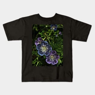 Dark Lunapic Geraniums Kids T-Shirt